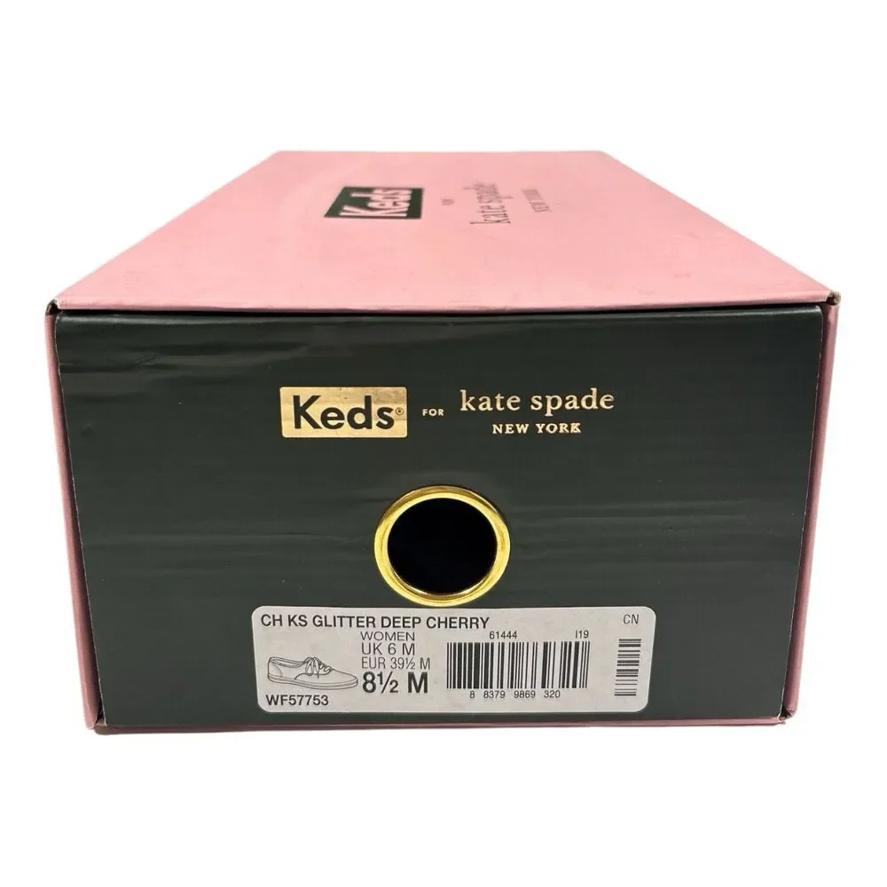 Keds Kate Spade New York Deep Cherry Glitter Sneakers Women’s Shoes Size 8.5